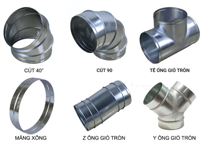 Phụ kiện ống gió tròn là gì? Phân loại, đặc điểm và ứng dụng