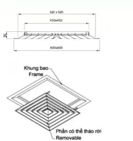 Cửa Gió Khuếch Tán Vuông